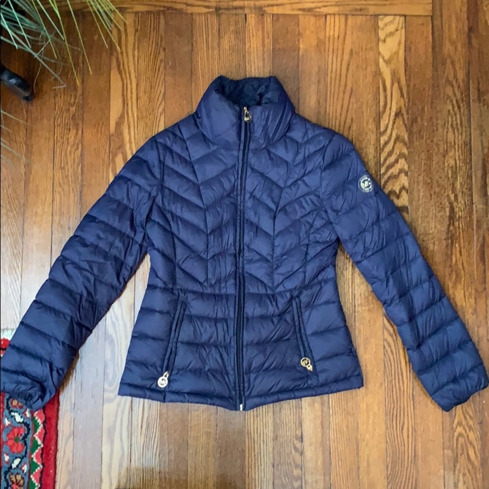 Micheal Kors Blue Packable Down Jacket